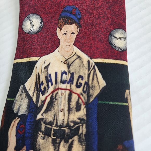 Norman Rockwell Vintage 1995 Necktie Chicago Baseball Saturday Evening P… - Picture 12 of 12